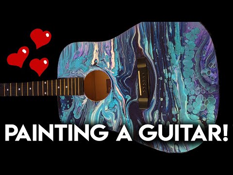 Acrylic Pour on a Guitar!! Beautiful, Ethereal Result | Fluid Art | Abstract Art