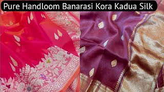 Pure Banarasi Kora Silk With Kadua Saree By Bhavya Banarasi