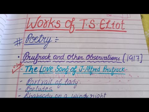 Part-2 T.S. Eliot Important Works | Master Cadre English #ugcnetenglish #tgt #pgt #english