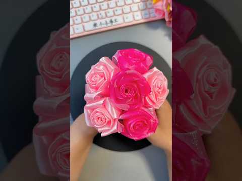 Wrap a ribbon around a ruler skle and you can make a beautiful rose 🌹💐 love #reels #diy #tiktok