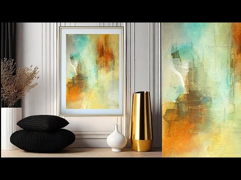 COLOR HARMONY: How To Blend Warm & Cool Hues / Abstract Acrylic Painting Techniques (421)