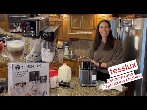 tesslux Espresso and Cappuccino Machine, auto milk frother! #espressomaker #cappuccino #latte