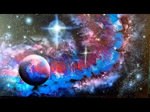 Beyond the Universe Fluid Art galaxy painting