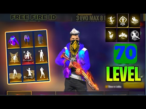 Free Fire 70 Level Account Op Collection Available Today 😱 10 Evo Gun Account Available Today 😘