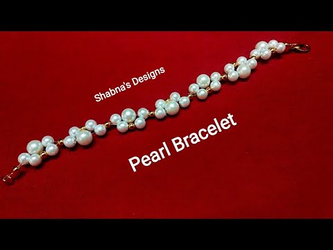 Pearl Bracelet | How To Make At Home | Jewellery Making Malayalam | Shabna's Designs