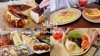 【食事vlog】3kg太った食生活🍝🥪🥓｜コンビニ飯爆買い、ハニーマスタードチキン、ロコモコ丼、カルボナーラ、クロックマダム、バスクチーズケーキ、etc.｜自炊記録｜アラサー