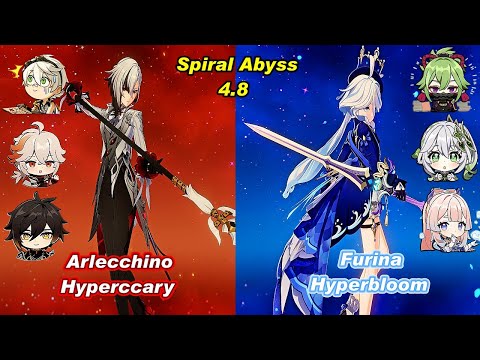 (4.8) C0 Arlecchino Hypercarry & C0 Furina Hyperbloom  Spiral Abyss Floor 12 Full Star _ F2P