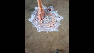 easy kaavi padikolam #starkolam #traditionalmuggulu #fridaypadikolam #shorts #shortsfeed #trending