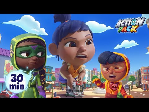 Giant-Sized Fun: Clay’s Sister Joins the Big Kids! | Action Pack | Kids Tv Shows