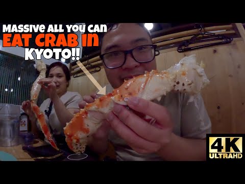 MUST TRY MASSIVE ALL YOU CAN EAT KING + SNOW CRAB IN KYOTO, JAPAN FOOD REVIEW!! 🦀 [4K]