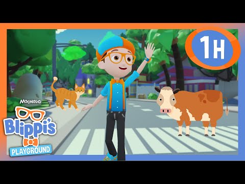 🐄 Blippi Hears Animal Sounds! Mooo, Baaa, Roar! 🐔🎶 | Blippi Plays Roblox! | Kids TV Shows