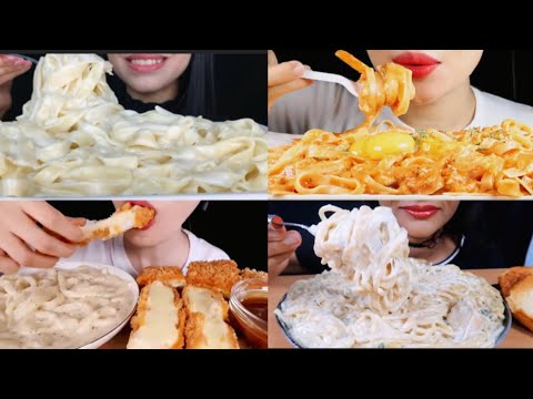 ASMR EATING DELICIOUS CREAMY PASTA 🔥😋 BEST FOOD EATING VIDEO - 14