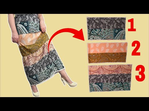 Very Easy Skirt cutting and stitching DIY tiered 3 skirt-No zipper - for beginners