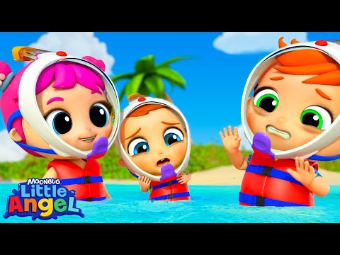 In The Big Blue Sea! 🐟 | Little Angel | Nursery Rhymes