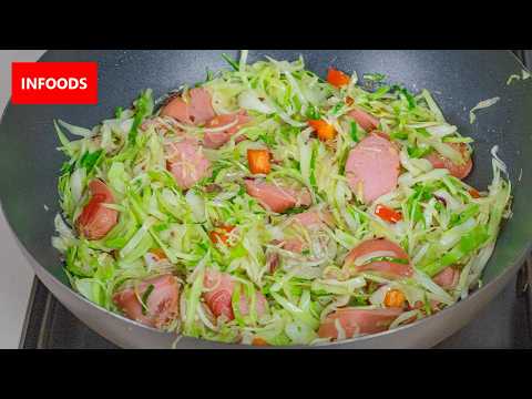 Cabbage and Sausages Stew Recipe | How to Cook Cabbage with Sausages | Infoods