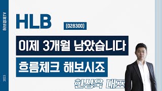 HLB(028300) - 이제 3개월 남았습니다, 흐름체크 해보시죠