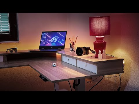 Best Height Adjustable Standing Desk? FEZiBO L-Shaped Worland Review, Assembly & Final Build 2024