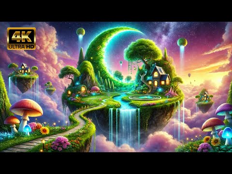 fairy island in sky 4k videos part 3 #ai #fairyhouse #island #4k #4kvideos #hd #aivideos #4kviral