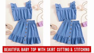 Beautiful Baby Top With Skirt Cutting and Stitching/4 - 5 Year Baby Dress