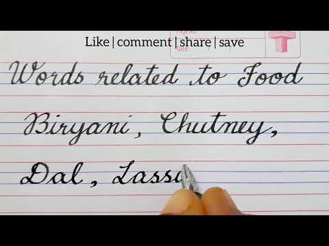 Daily cursive writing practice #2,  words related to Indian food, food names #cursivewriting