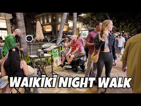 Waikiki Night Walk | Kalakaua Ave | Royal Hawaiian Ave | Kuhio Ave | International Market Place