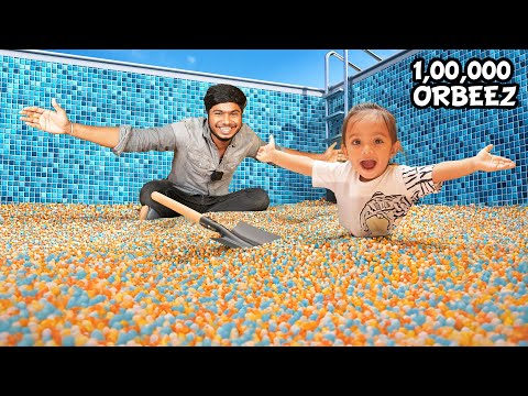 Filling Swimming Pool with 1,00,000 Orbeez (Bubbles) for Nirav😍🔥