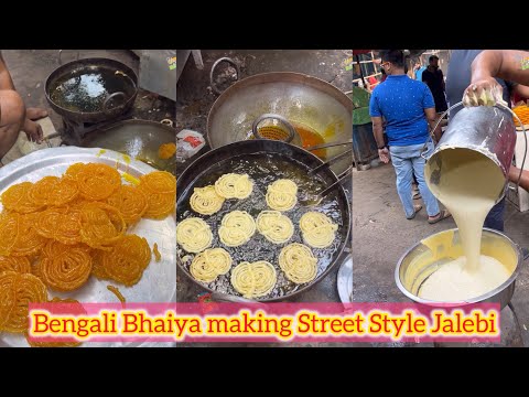 Bengali Bhaiya making Street Style Jalebi in Kolkata😍😍 Bhut tasty hota hai🤩🤩