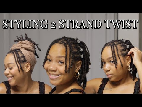 How To Style Two Strand Twist on Locs | Easy Scarf Style on Short Locs