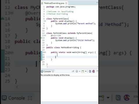 Method Overriding in Java #shorts #javatcoding #java #youtubeshorts