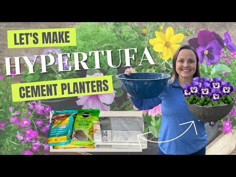 HYPERTUFA Cement Lightweight Planter Tutorial 🪴🌸Complete DIY Beginners Guide to Creating Planters