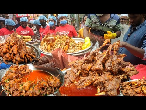 World Street Food | Best Street Food in the World | Mutton Leg Rost with Chicken Fry etc Only $20