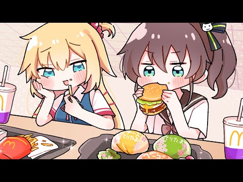 【手描き】１日中もぐもぐしてるまつりちゃん【ホロライブ/夏色まつり】