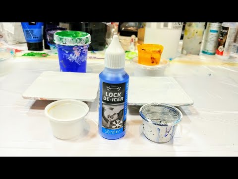 Acylic pouring: Product experiment LOCK DE-ICER.  What are you? 2 ways flip cup test