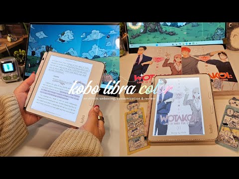 🌈kobo libra color aesthetic unboxing, customization & review