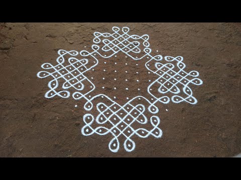 Margazhi madha kolam | 14 x 2 dots simple kambi kolam | beautiful sikku kolam | SathyaSelva Arts