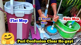 UPC Flat Mop vs Spin Mop vs X Shape Mop Honest Review #flatmopvsspinmopvsxshapemop