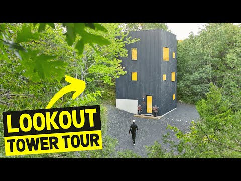 CUSTOM-BUILT 3-STORY MODERN LOOKOUT TOWER! (Full Airbnb Cabin Tour)