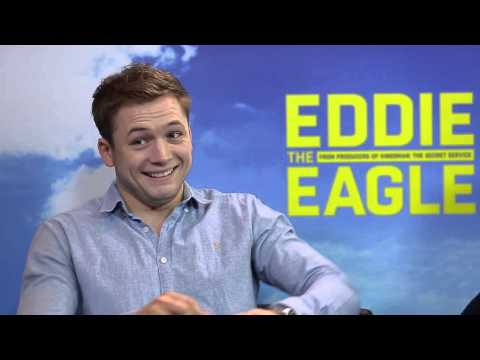 Eddie the Eagle Taron Egerton VS. Hugh Jackman interview. (TARON CAM)