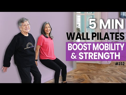 Easy 5 min Wall Pilates Workout (No Weights): For Ages 60+ and Beginners