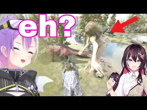 Towa Sama Can't Stop Laughing At Azki Got Yeeted Mid Air | Ark Survival Evolved [Hololive/Sub]