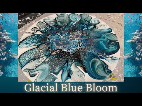 #184 EPIC Glacial Blue Green Bloom | Acrylic Pour Painting | Abstract | Fluid Painting