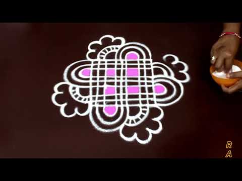 Easy rangoli design | beautiful daily kolam | muggulu by sunitha