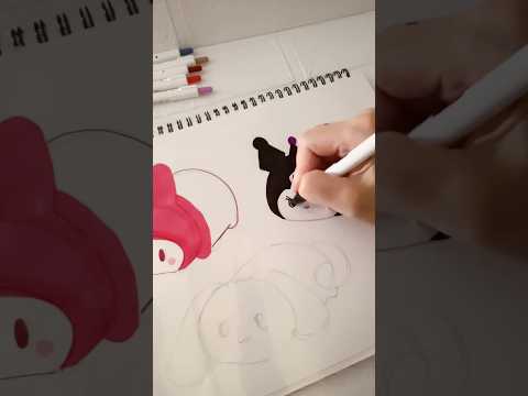 How to draw Sanrio Kuromi, MyMelody, Cinnamoroll out of Paper for Squishy DIY #shorts #drawing