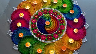 #1781 Satisfying video | Diwali rangoli designs | Navratri rangoli design | Sand art