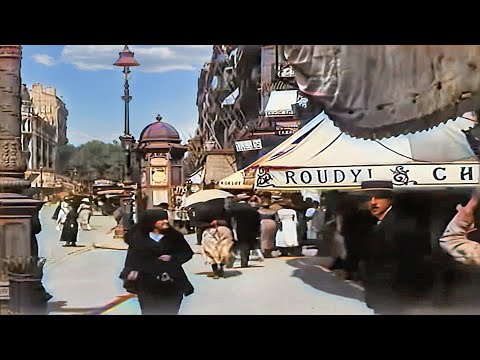 Marseille, France 1920 in color [60fps,Remastered] w/sound design added