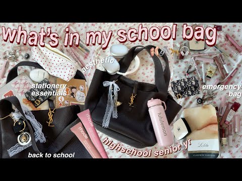 🧷🩰 it girl- what’s in my schoolbag BACK TO SCHOOL 2024 senior yr| pencil case tour, emergency bag..