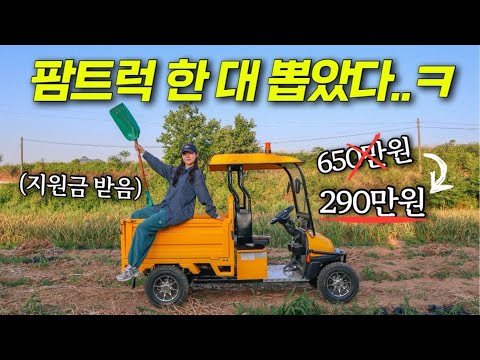 [시댁에서외박중] 400만원 할인 받아서 팜트럭 뽑았습니다🚜 시아버지랑 마늘밭 매드맥스 가좌~!!!🔥 | 지원금 받는 법 | 사발이 | 전기운반차