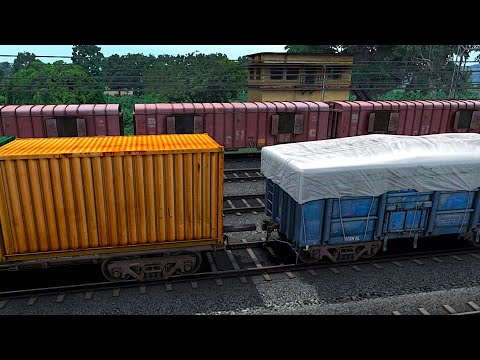 BOXN WAGON COUPLING BLCB WAGON SHIP CONTAINER I TRAIN SIMULATOR I BUMPY RAILROAD I RAILWAY RITAM