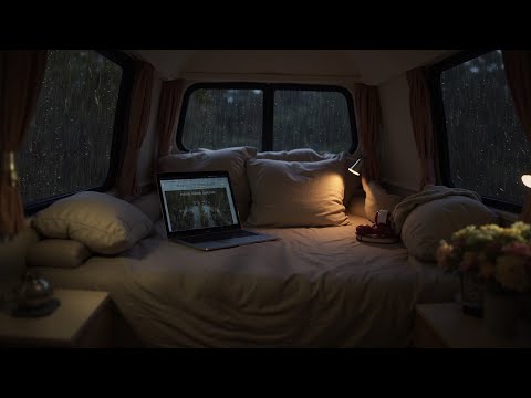 Restful Night with Rain Sounds in a Camper🧖‍♀️Overwhelms all noise, gives concentration, relaxation