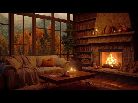 Soothing Jazz and Cozy Reading Nook 🌧️ Rain & Fireplace Sounds for a Good Night's Sleep